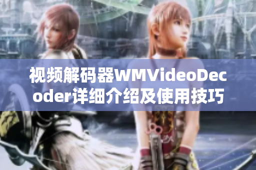 视频解码器WMVideoDecoder详细介绍及使用技巧