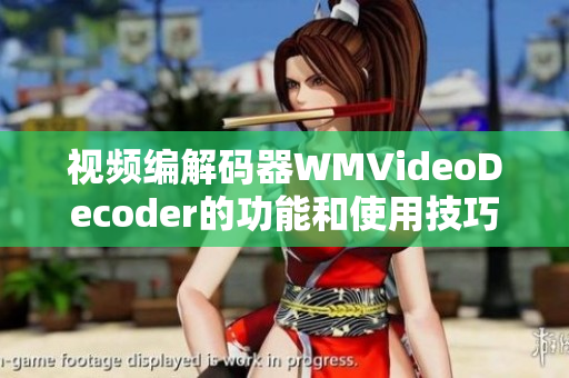 视频编解码器WMVideoDecoder的功能和使用技巧