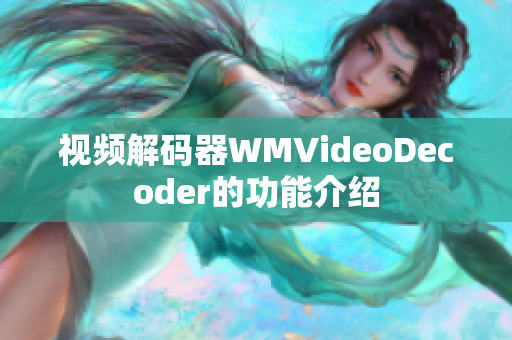 视频解码器WMVideoDecoder的功能介绍